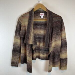 Ruby Red Favorites Women's Size‎ Petite Medium Brown Sweater Cardigan